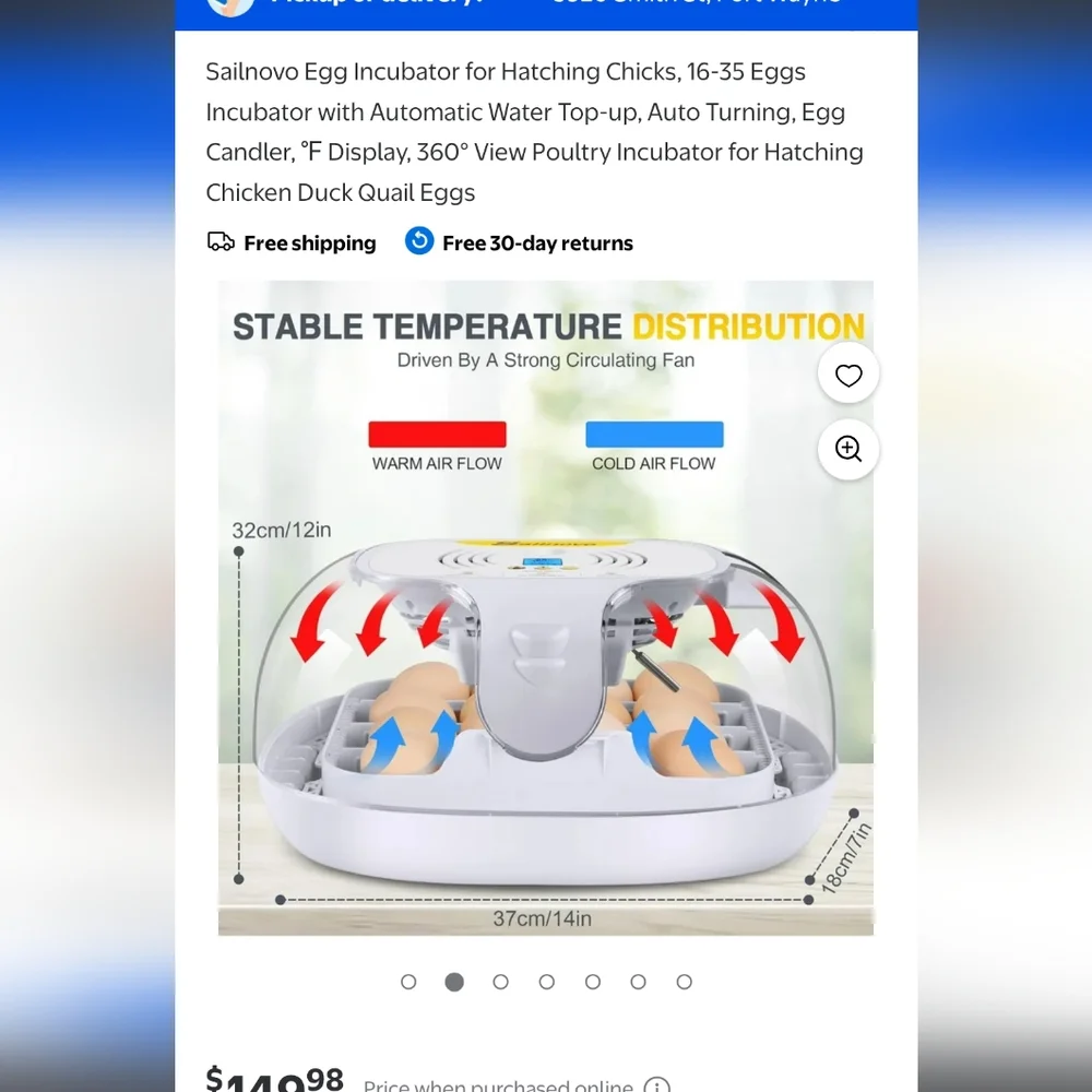 Sailnovo Egg Incubator with Automatic Turning